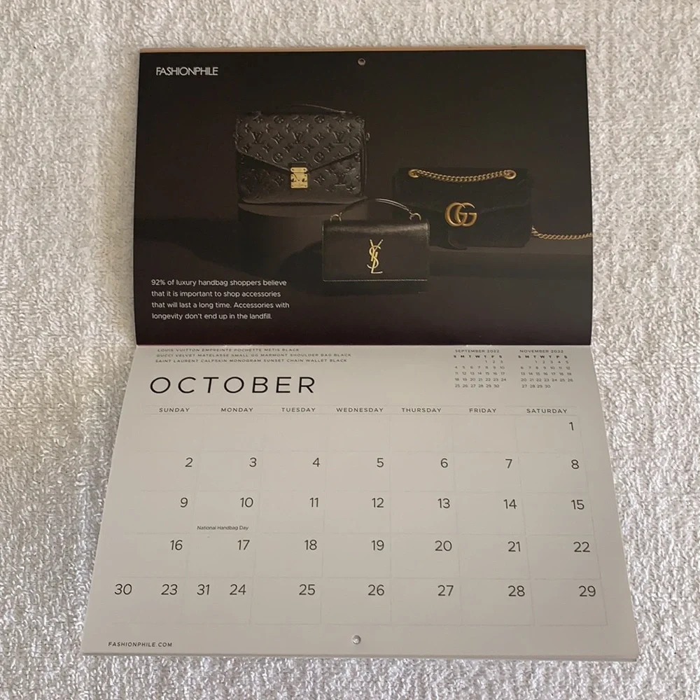 Fashionphile 2022 Monthly Calendar